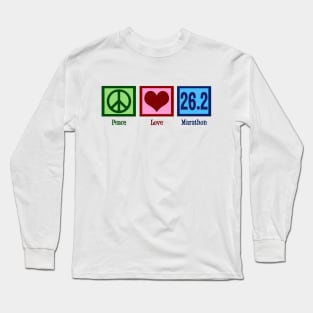 Peace Love Marathon Runner Long Sleeve T-Shirt